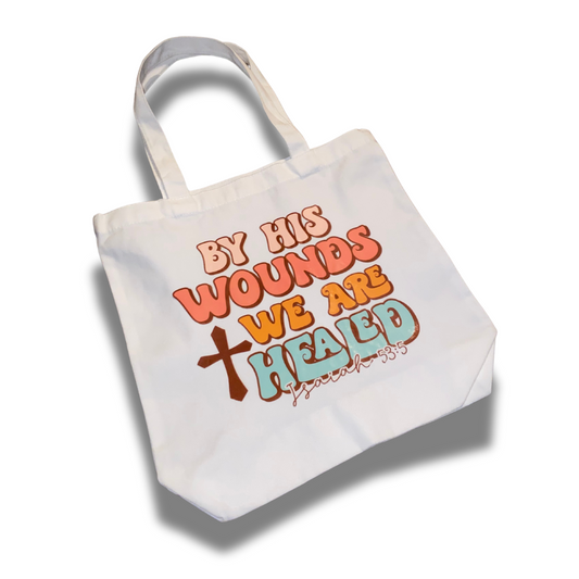 By His Wounds We Are Healed Bible Bag